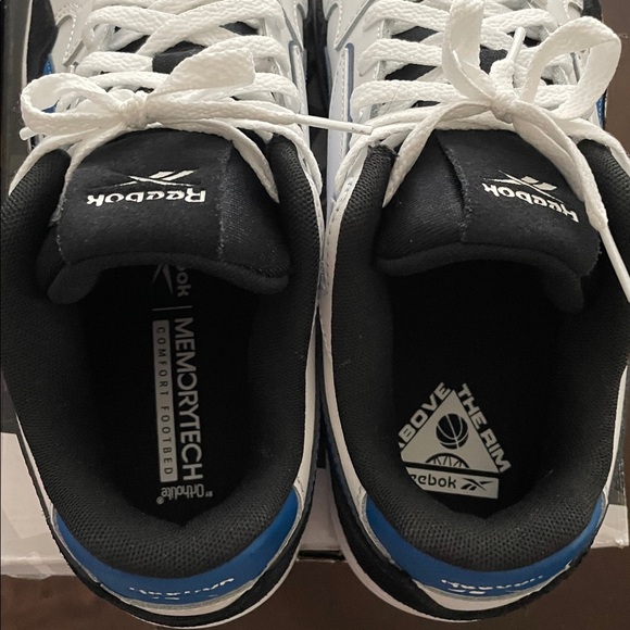Reebok White, Black & Blue Classic Low-Top Sneakers - Picture 3 of 5